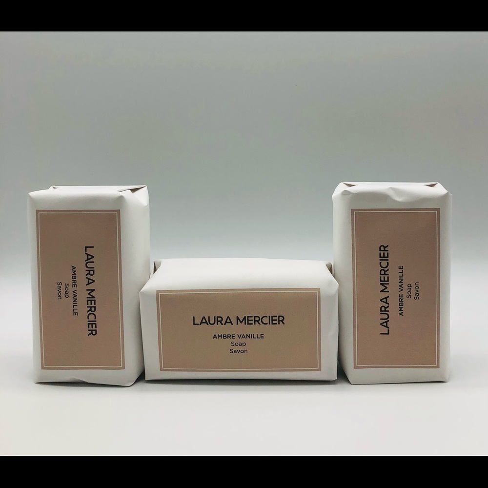 Laura Mercier- Body & Bath Amber Vanilla Soap Trio 3x4.2oz/119g Brand New